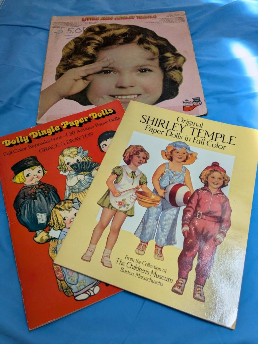 Vintage Lot Repro Dolly Dingle & Shirley Temple Record Album Paper Doll Ephemera